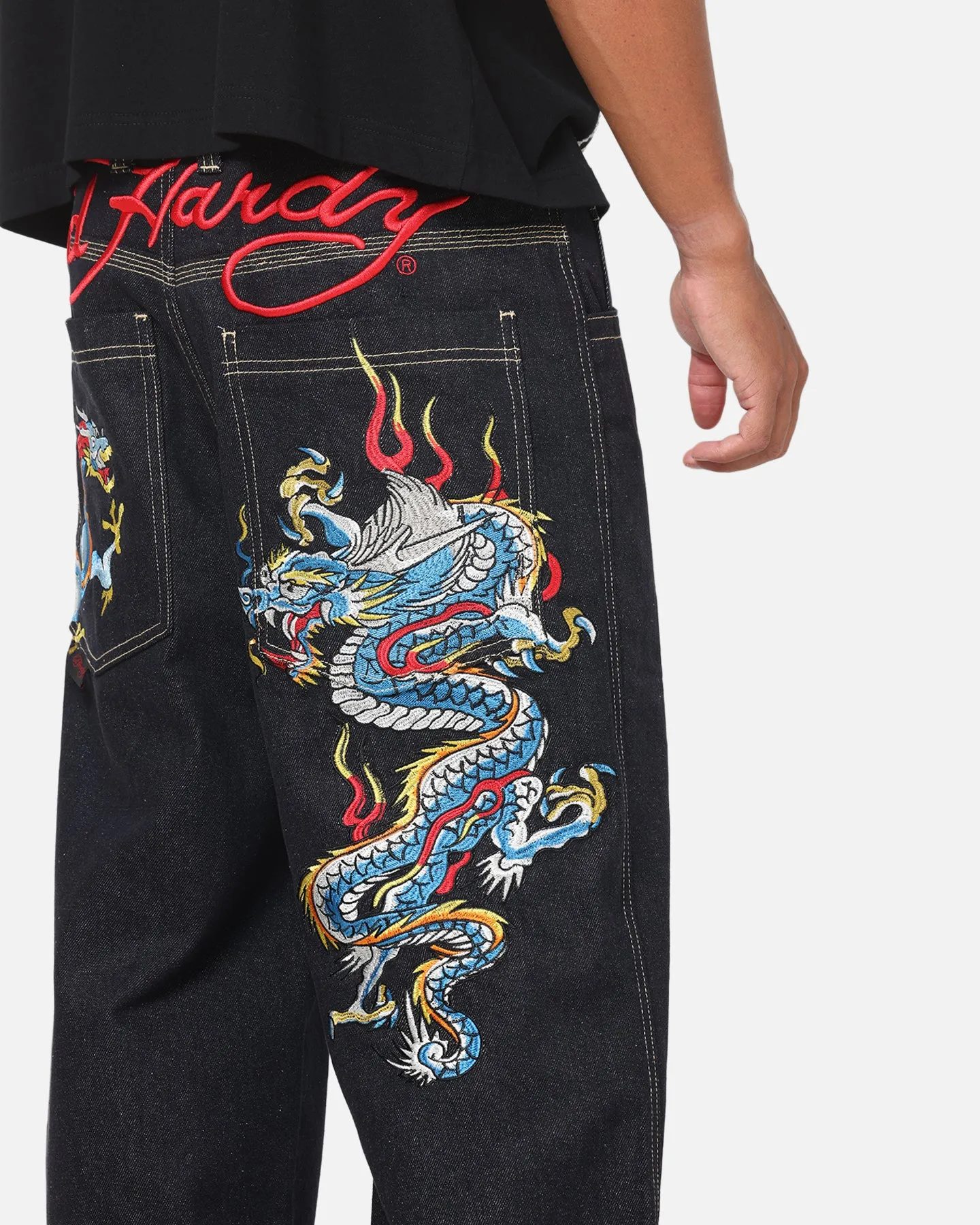 Ed Hardy Dragon Ultra Wide Leg Jeans Indigo Denim sold by Culture Kings product image thumbnail 3