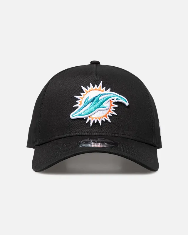 New Era Miami Dolphins 'Upside Down Logo' 9FORTY A-Frame Snapback Black/Official Team Color sold by Culture Kings