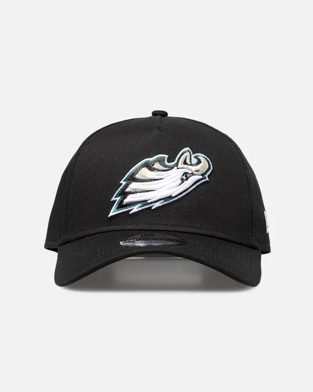 New Era Philadelphia Eagles 'Upside Down Logo' 9FORTY A-Frame Snapback Black/Official Team Color sold by Culture Kings