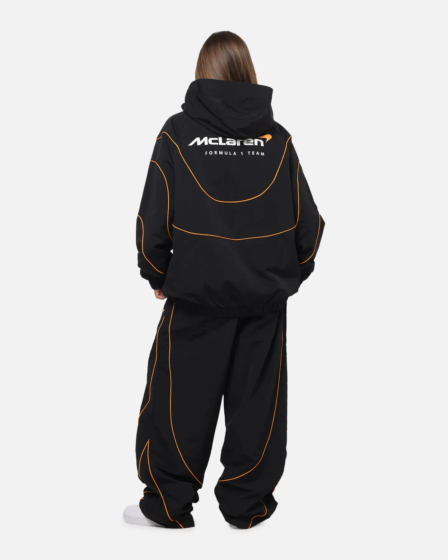 Mitchell & Ness X Mclaren Nylon Tracksuit Zip Hoodie Black/Papaya sold by Culture Kings product image thumbnail 4