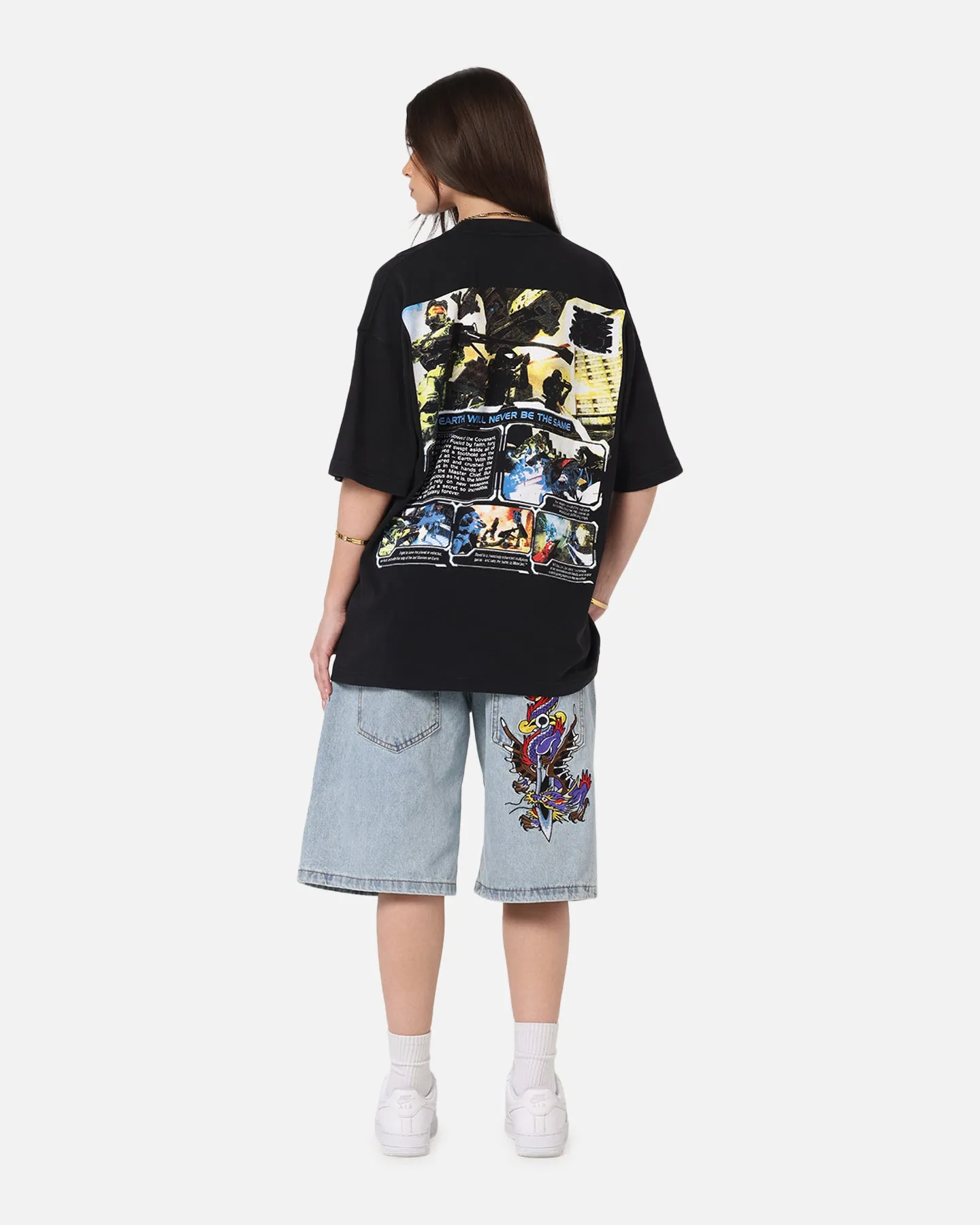 73Studio X Halo Halo 2 Disc Vintage T-Shirt Black Acidwash sold by Culture Kings product image thumbnail 4