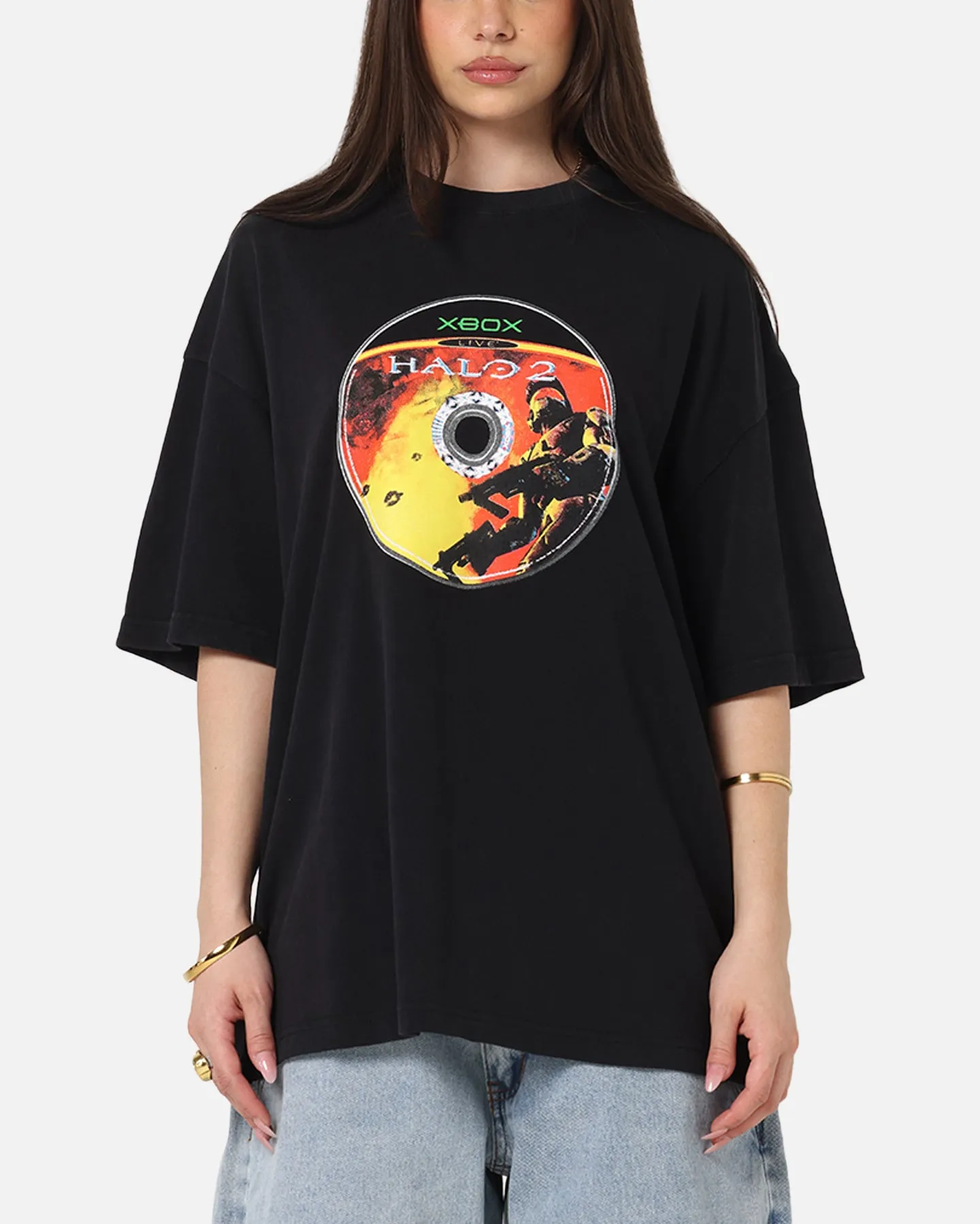 73Studio X Halo Halo 2 Disc Vintage T-Shirt Black Acidwash sold by Culture Kings
