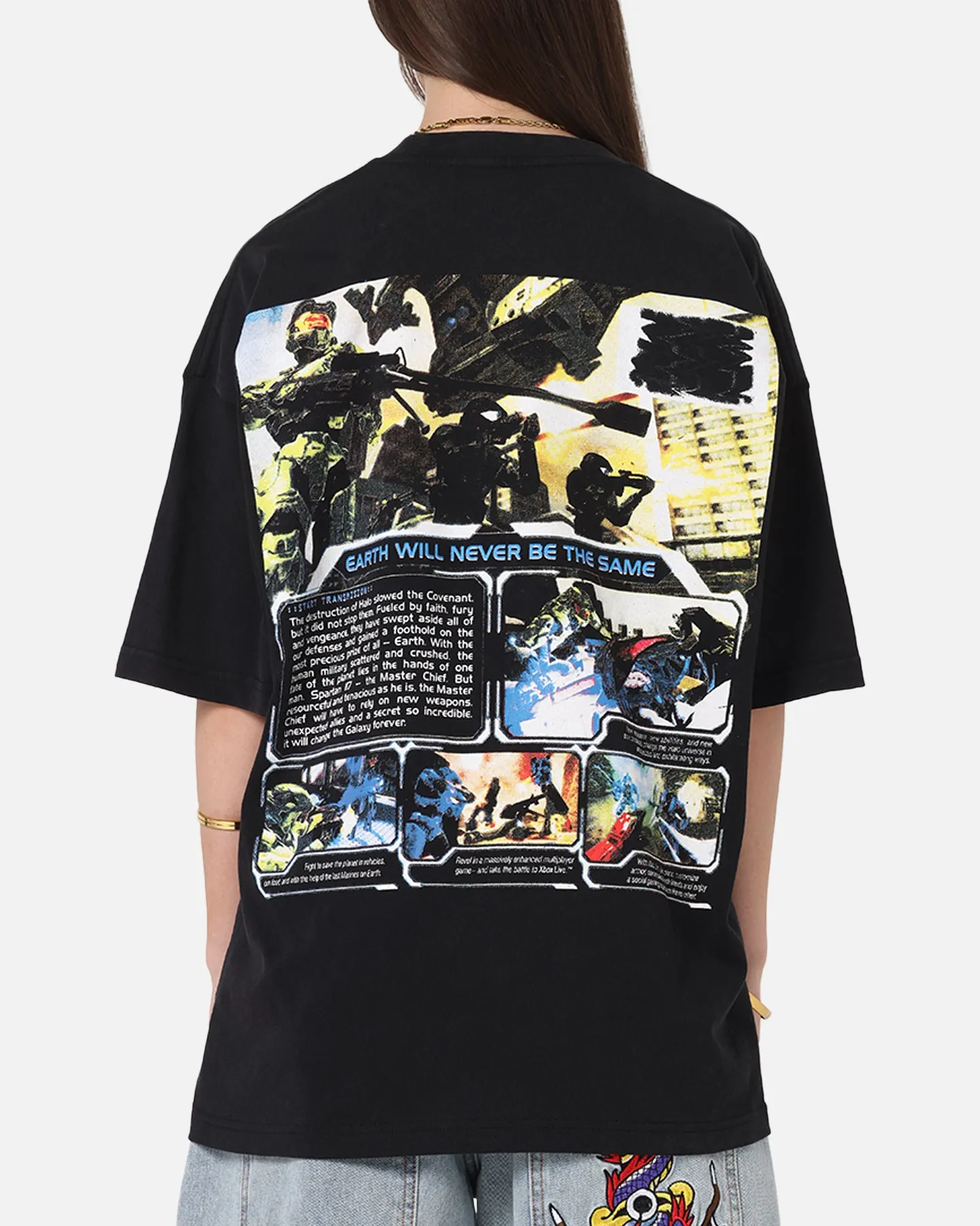 73Studio X Halo Halo 2 Disc Vintage T-Shirt Black Acidwash sold by Culture Kings product image thumbnail 2