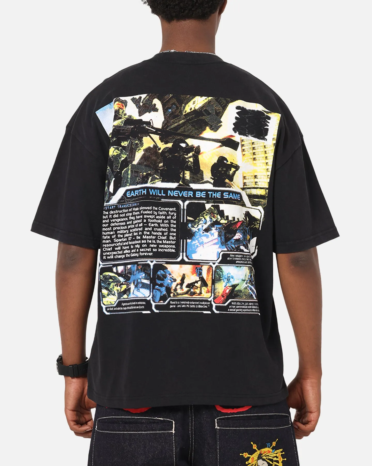 73Studio X Halo Halo 2 Disc Vintage T-Shirt Black Acidwash sold by Culture Kings product image thumbnail 2