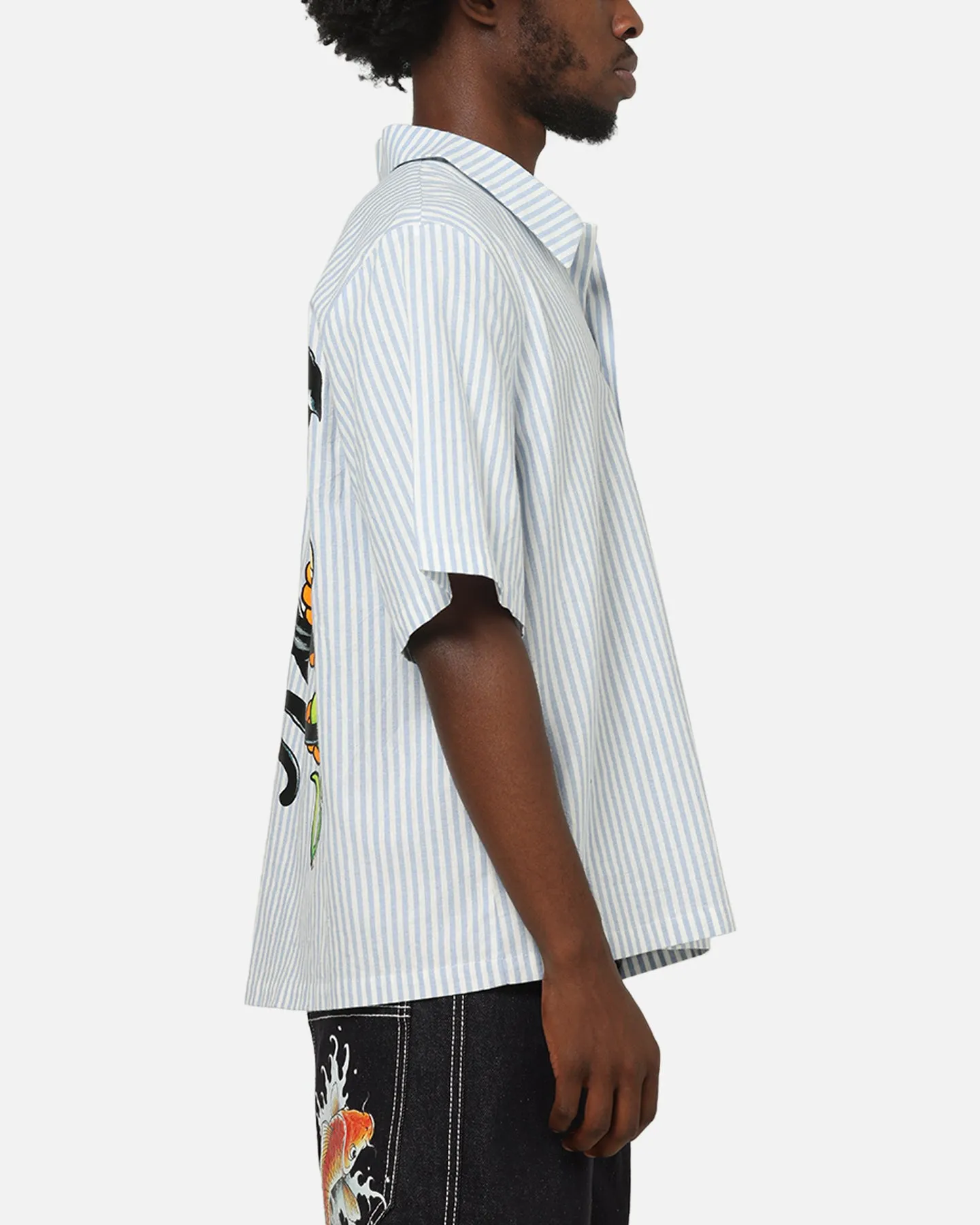 Ed Hardy Panther Button-Up Shirt Blue Pin Stripe sold by Culture Kings product image thumbnail 5