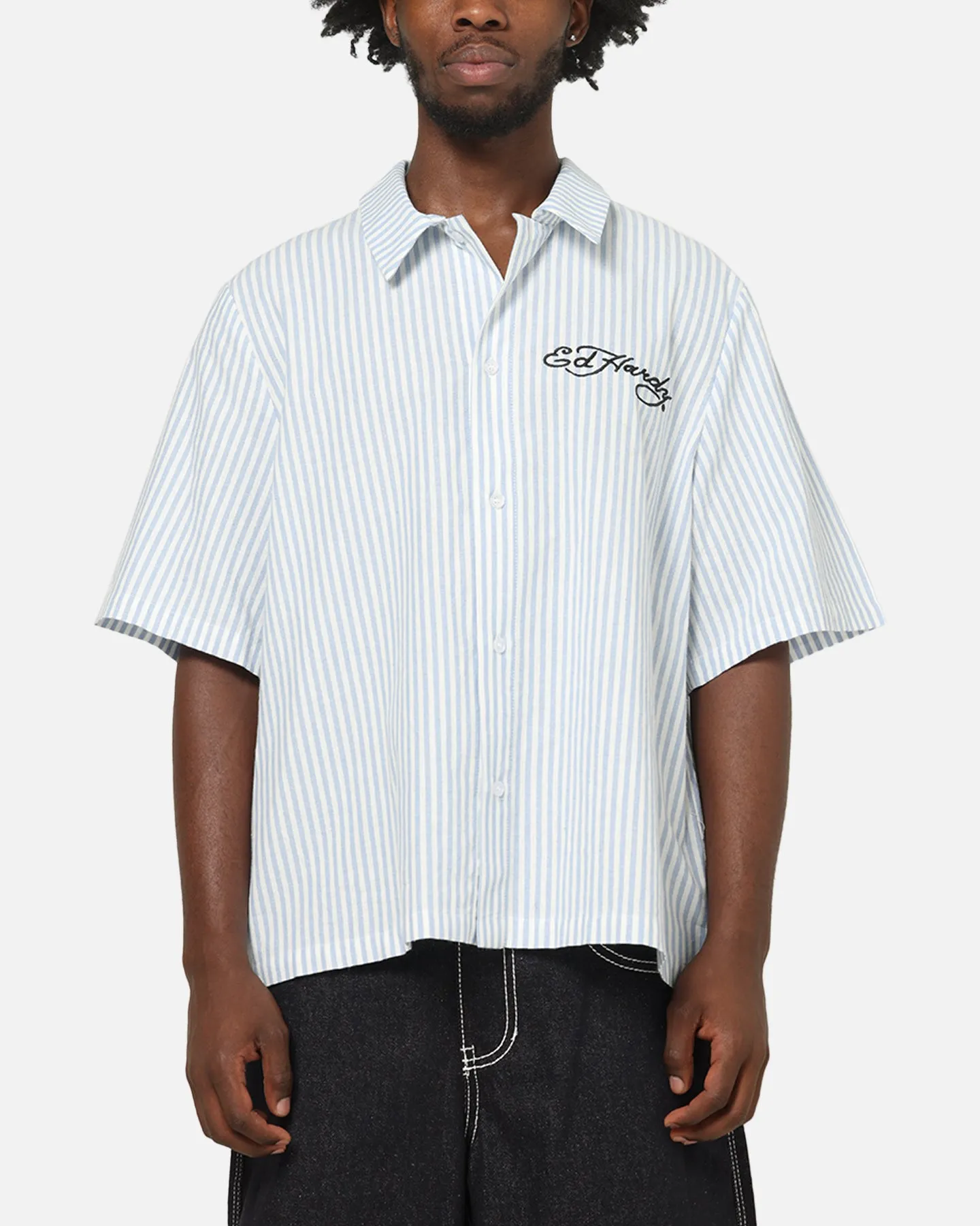 Ed Hardy Panther Button-Up Shirt Blue Pin Stripe sold by Culture Kings product image thumbnail 2