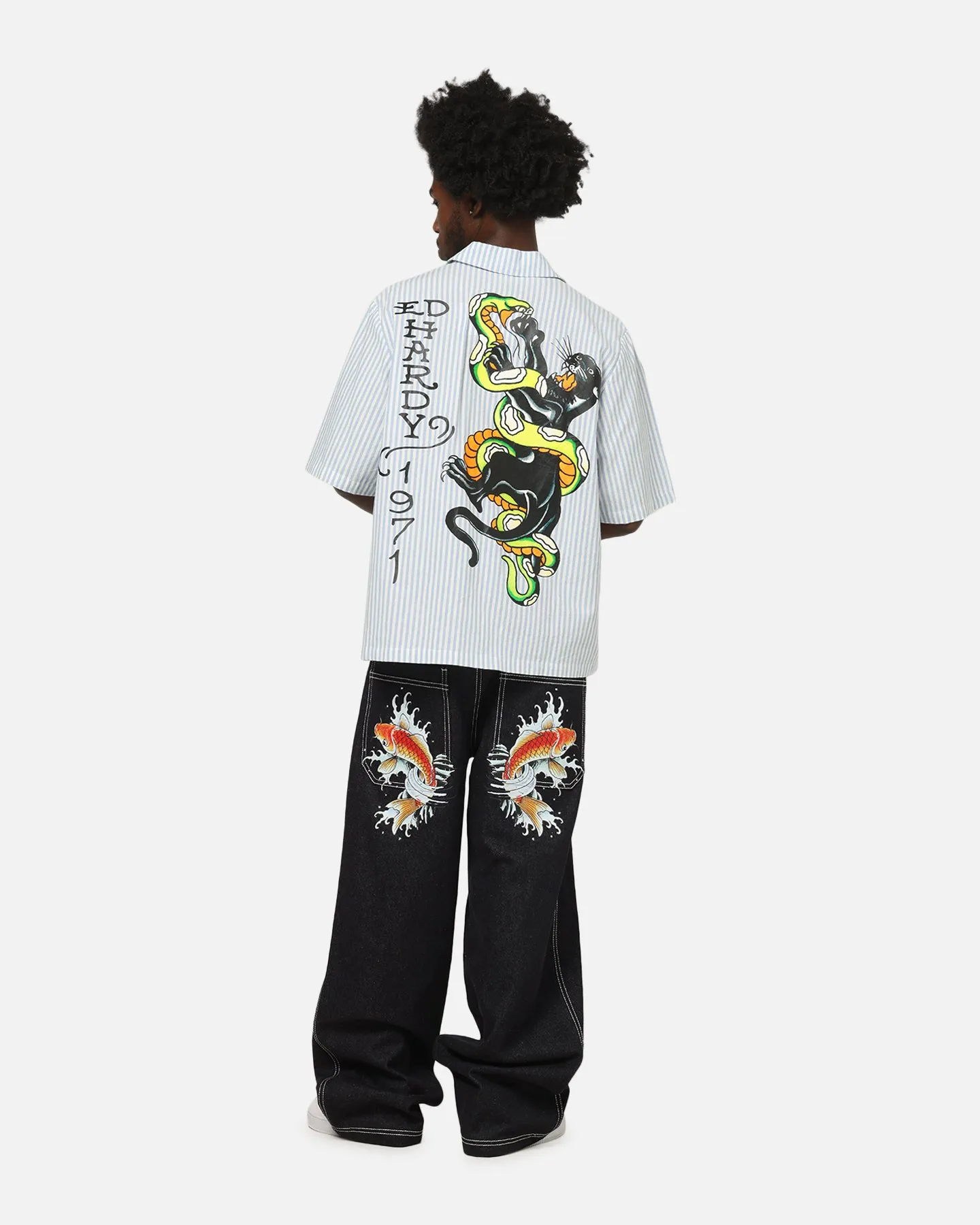 Ed Hardy Panther Button-Up Shirt Blue Pin Stripe sold by Culture Kings product image thumbnail 3