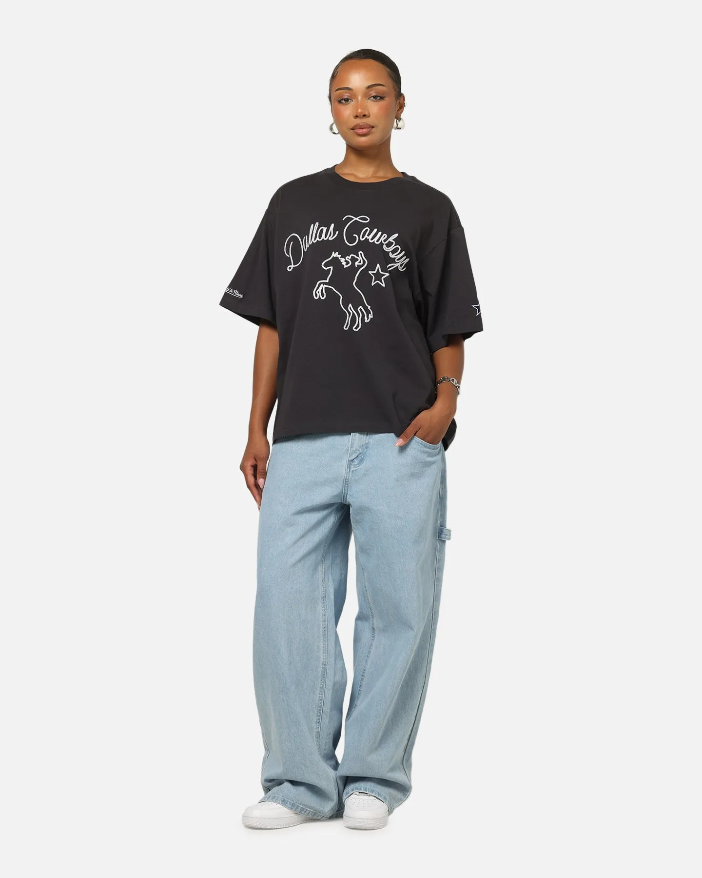 Mitchell & Ness Dallas Cowboys Chainstitch T-Shirt Washed Black sold by Culture Kings product image thumbnail 2