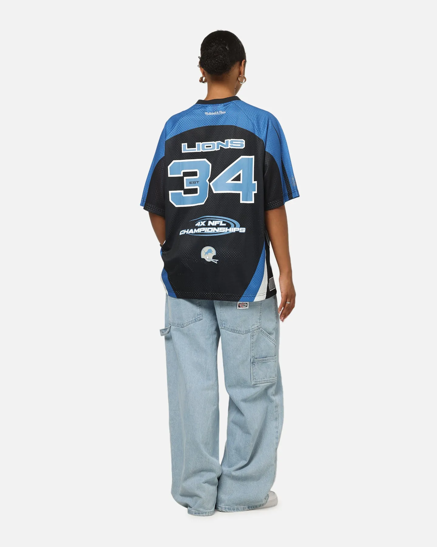 Mitchell & Ness Detroit Lions Warehouse Rave Jersey Black/Blue/White sold by Culture Kings product image thumbnail 4