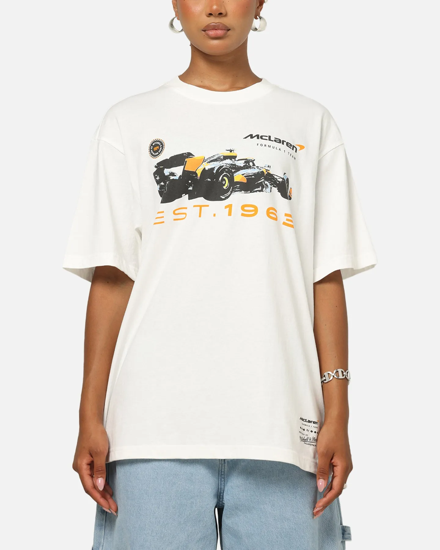 Mitchell & Ness X Mclaren Tailgate T-Shirt Vintage White sold by Culture Kings