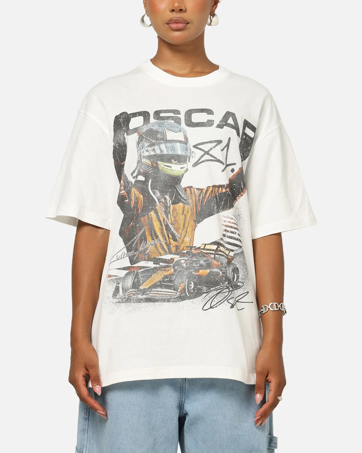Mitchell & Ness X Mclaren Piastri Victory T-Shirt Vintage White sold by Culture Kings