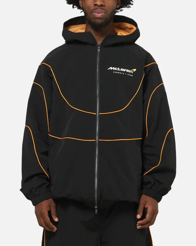Mitchell & Ness X Mclaren Nylon Tracksuit Zip Hoodie Black/Papaya made by Culture Kings