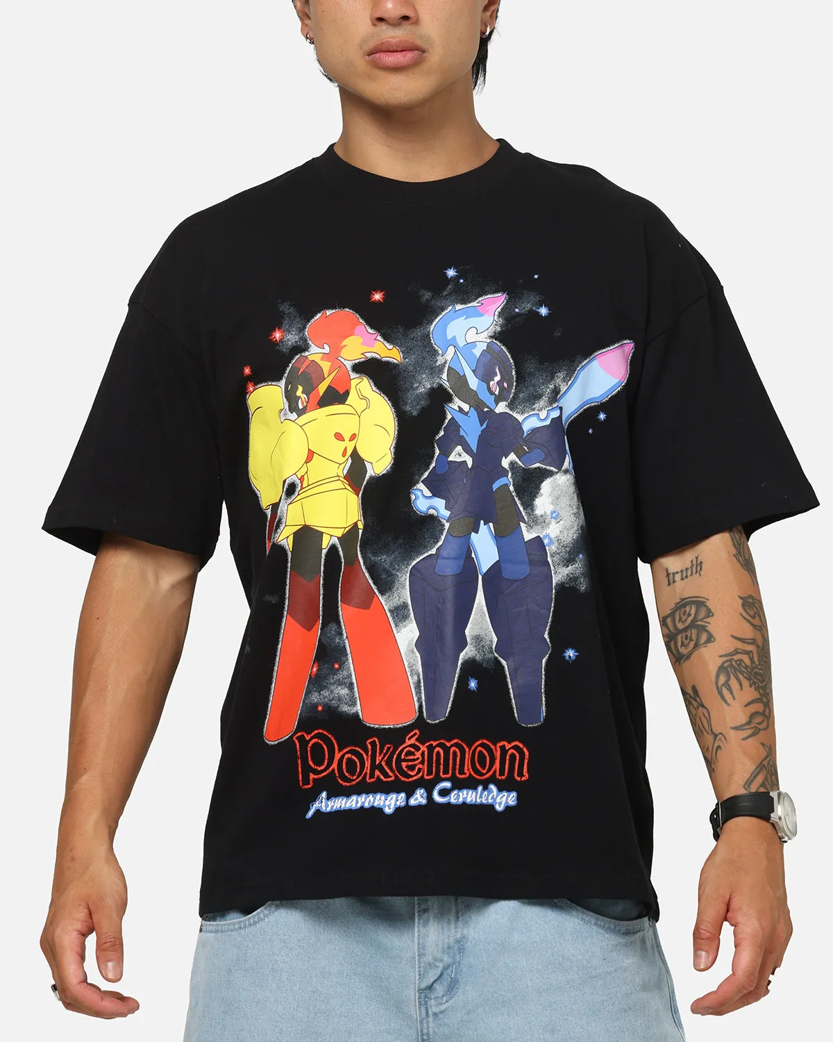 The Pokémon Collection By 73Studio Armarouge And Ceruledge T-Shirt Black sold by Culture Kings