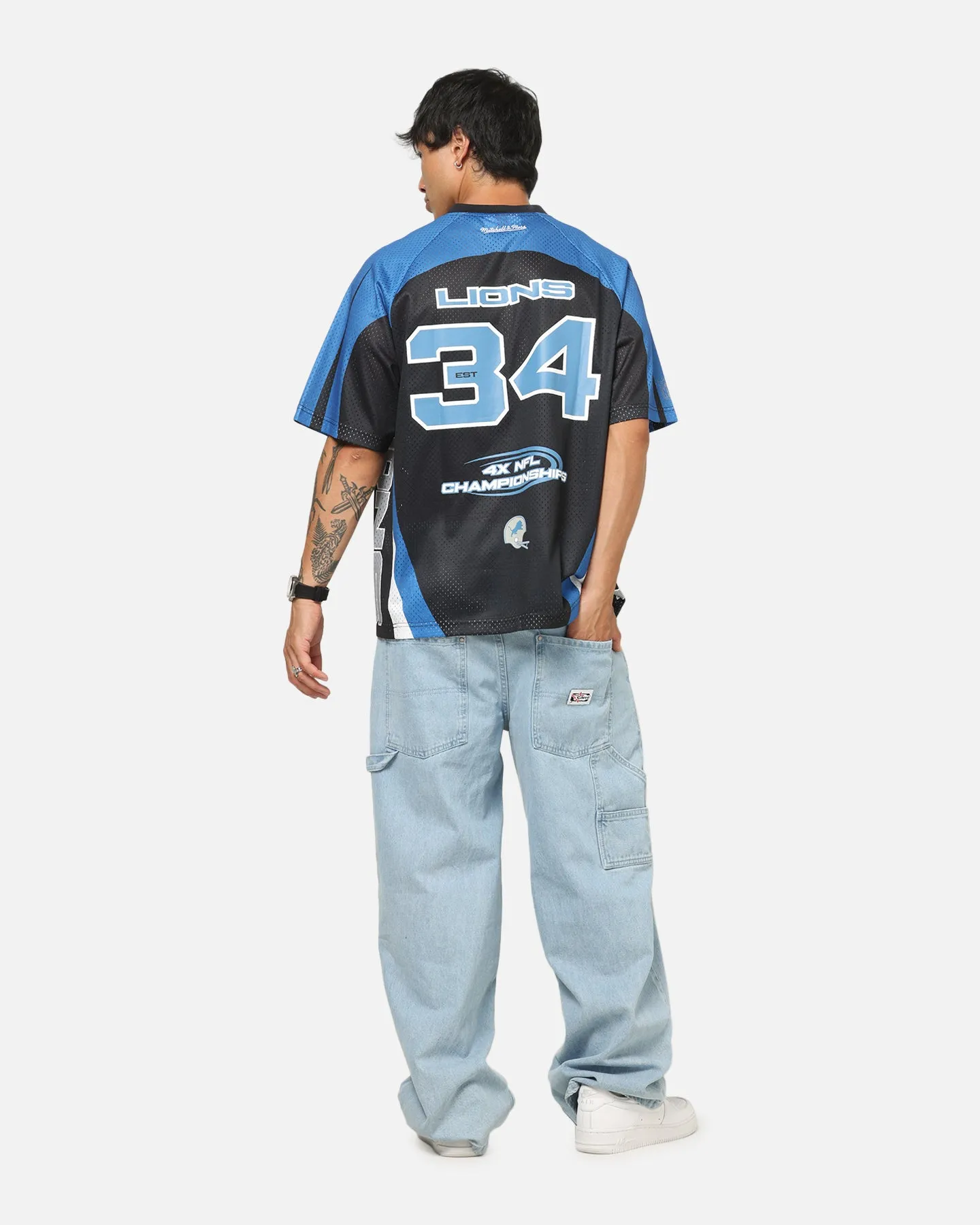 Mitchell & Ness Detroit Lions Warehouse Rave Jersey Black/Blue/White sold by Culture Kings product image thumbnail 3