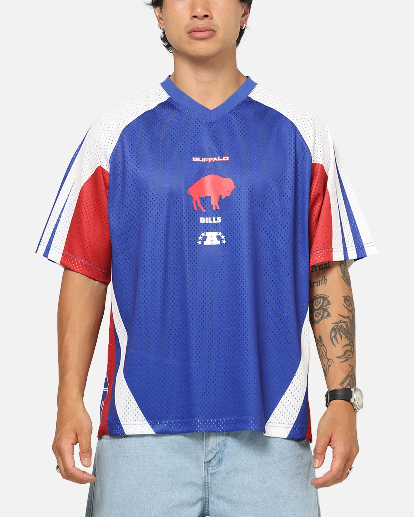 Mitchell & Ness Buffalo Bills Warehouse Rave Jersey White/Blue/Red sold by Culture Kings product image thumbnail 2