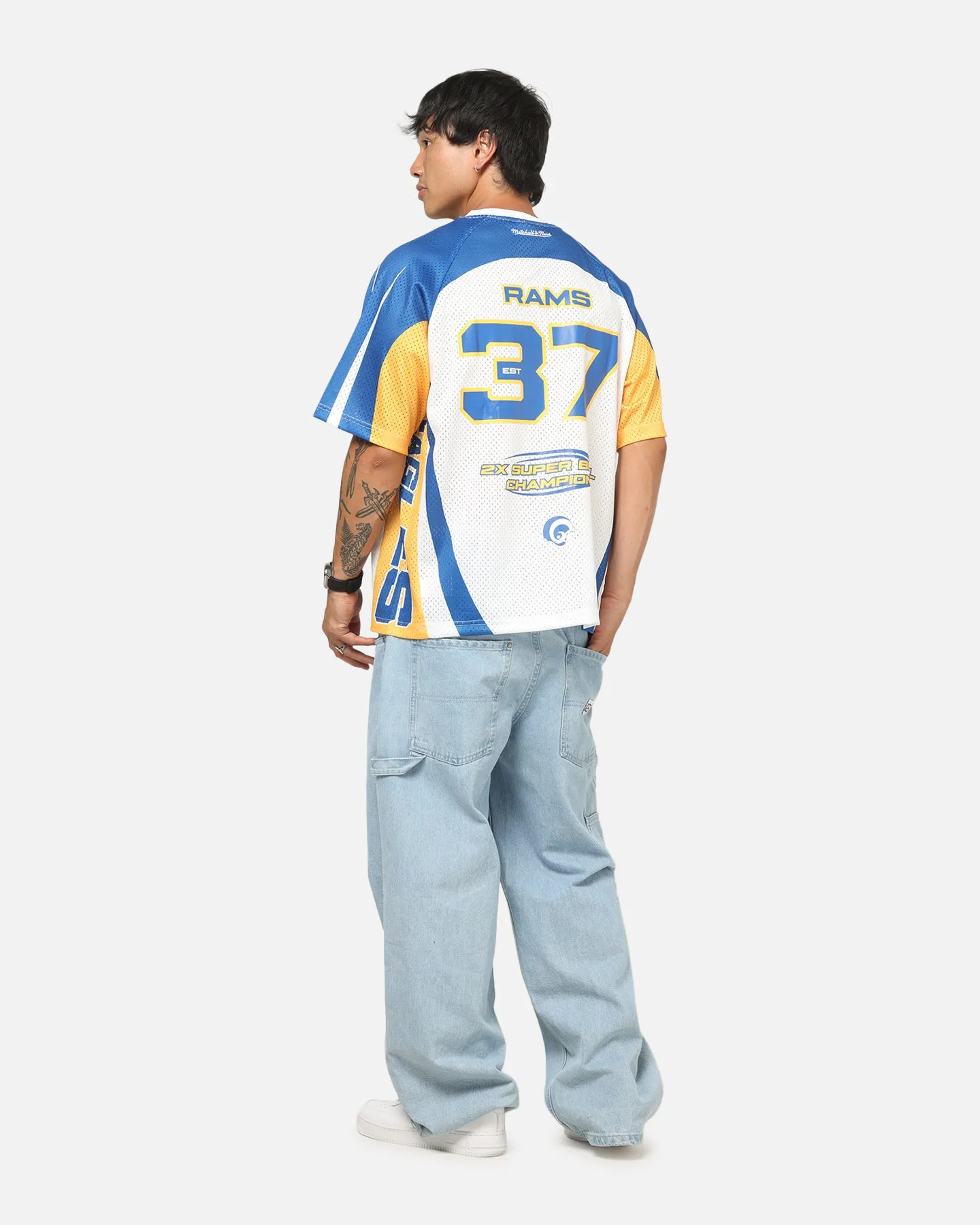 Mitchell & Ness Los Angeles Rams Warehouse Rave Jersey White/Blue/Yellow sold by Culture Kings product image thumbnail 3