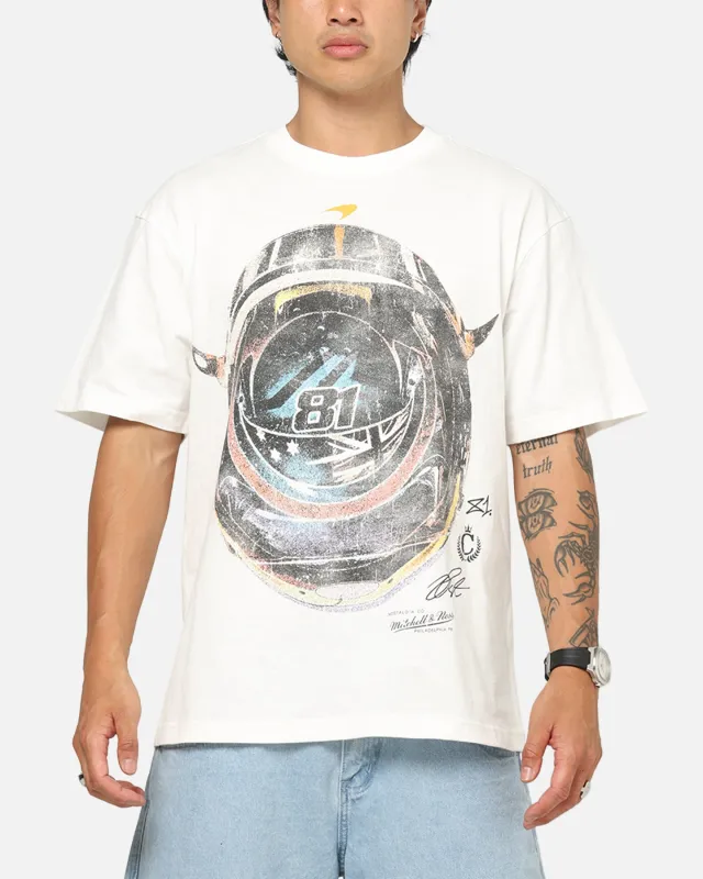 Mitchell & Ness X Mclaren Piastri Helmet T-Shirt Vintage White sold by Culture Kings