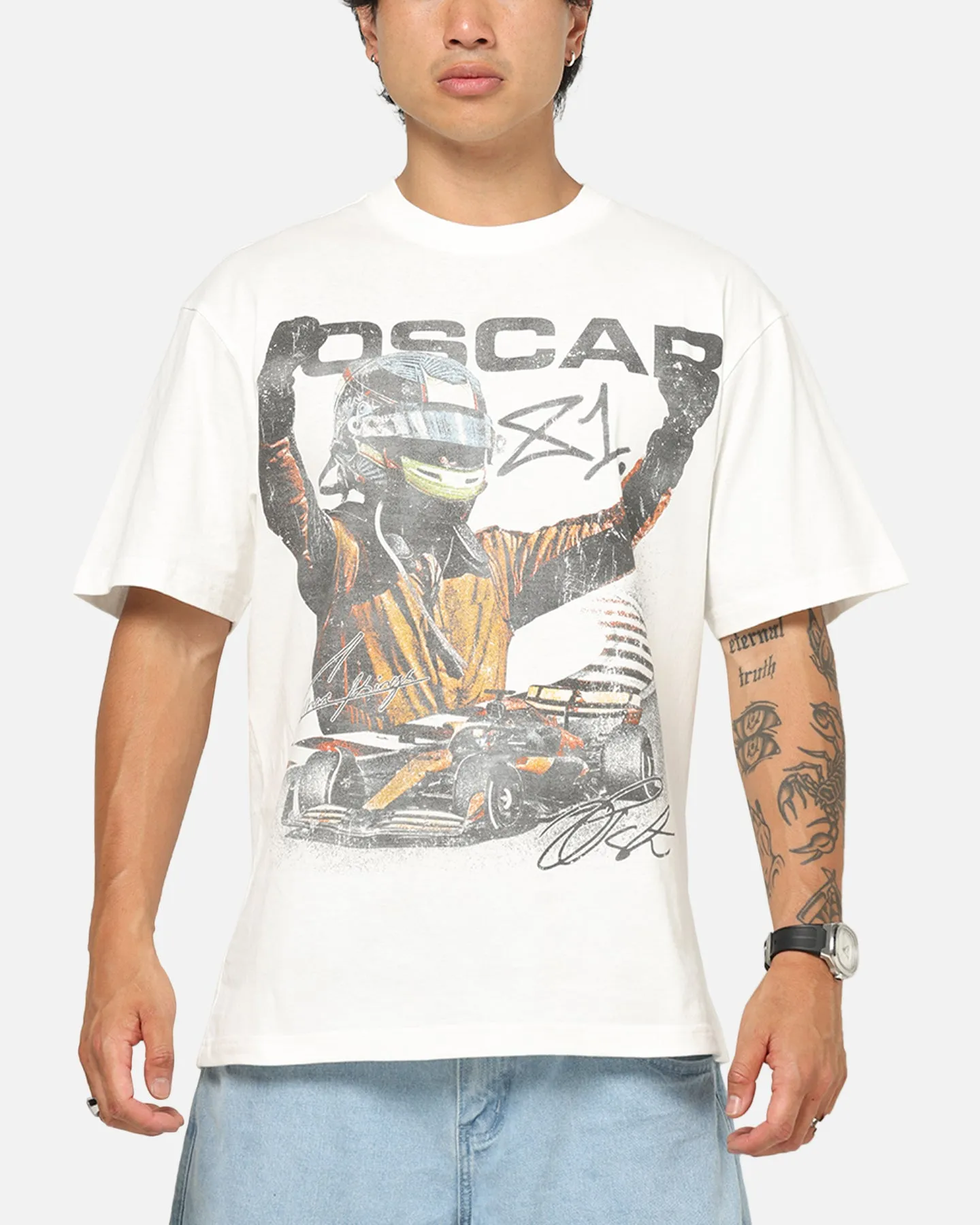 Mitchell & Ness X Mclaren Piastri Victory T-Shirt Vintage White sold by Culture Kings