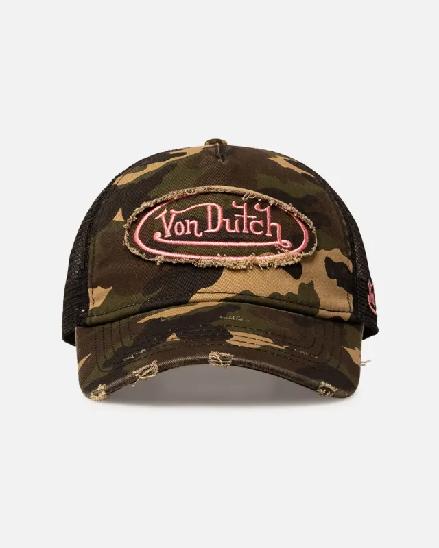 Von Dutch Camo Patch Trucker Snapback Camo sold by Culture Kings