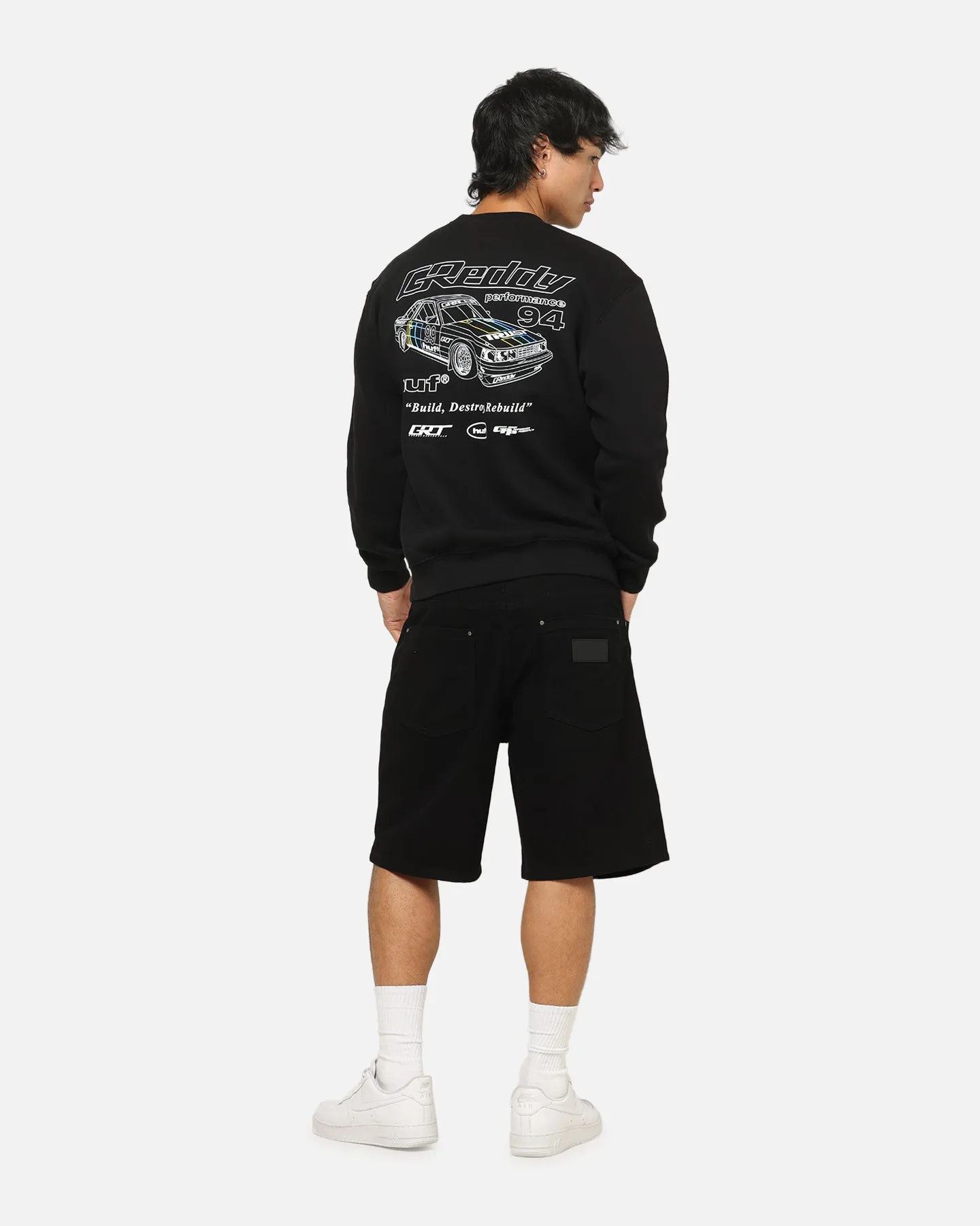 Huf X Greddy Retro Mod Crewneck Black sold by Culture Kings product image thumbnail 3