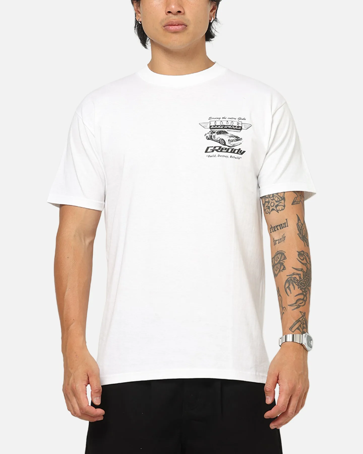 Huf X Greddy Body Works T-Shirt White sold by Culture Kings product image thumbnail 2