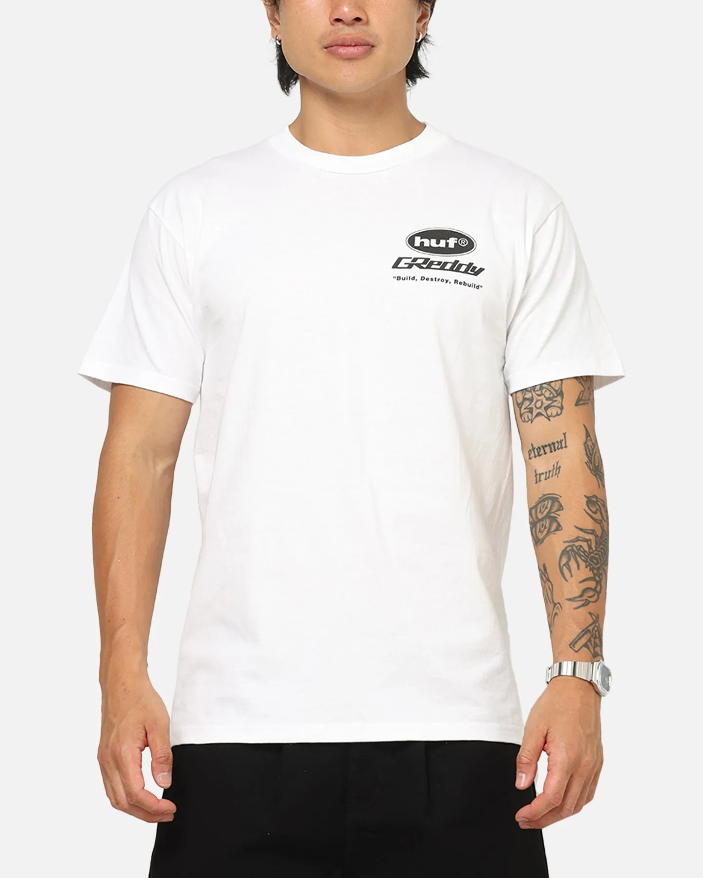 Huf X Greddy Parts T-Shirt White sold by Culture Kings product image thumbnail 2