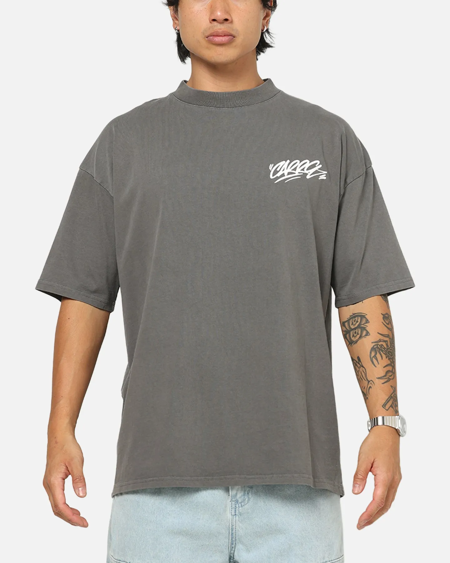 Carre Tag Mock Neck T-Shirt Black Acidwash sold by Culture Kings product image thumbnail 2