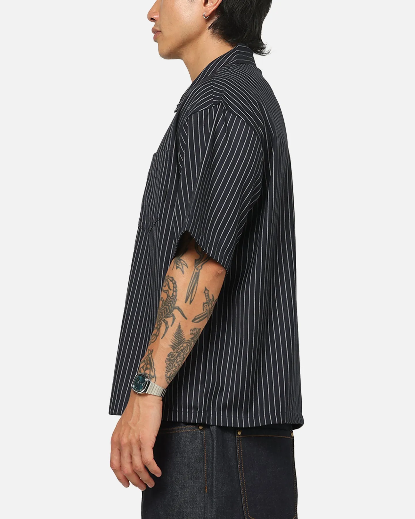 Carre Grid Button Up Shirt Navy Pinstripe sold by Culture Kings product image thumbnail 5