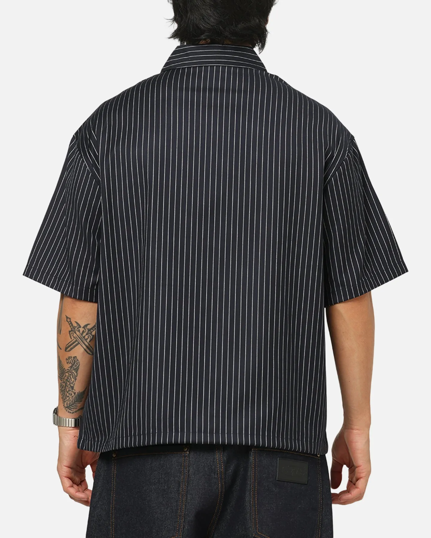 Carre Grid Button Up Shirt Navy Pinstripe sold by Culture Kings product image thumbnail 3