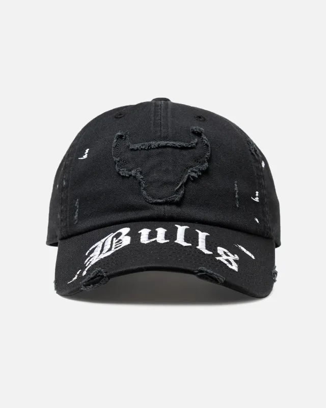 Mitchell & Ness Chicago Bulls 'Gothic Arch' Dad Fit Strapback Washed Black sold by Culture Kings