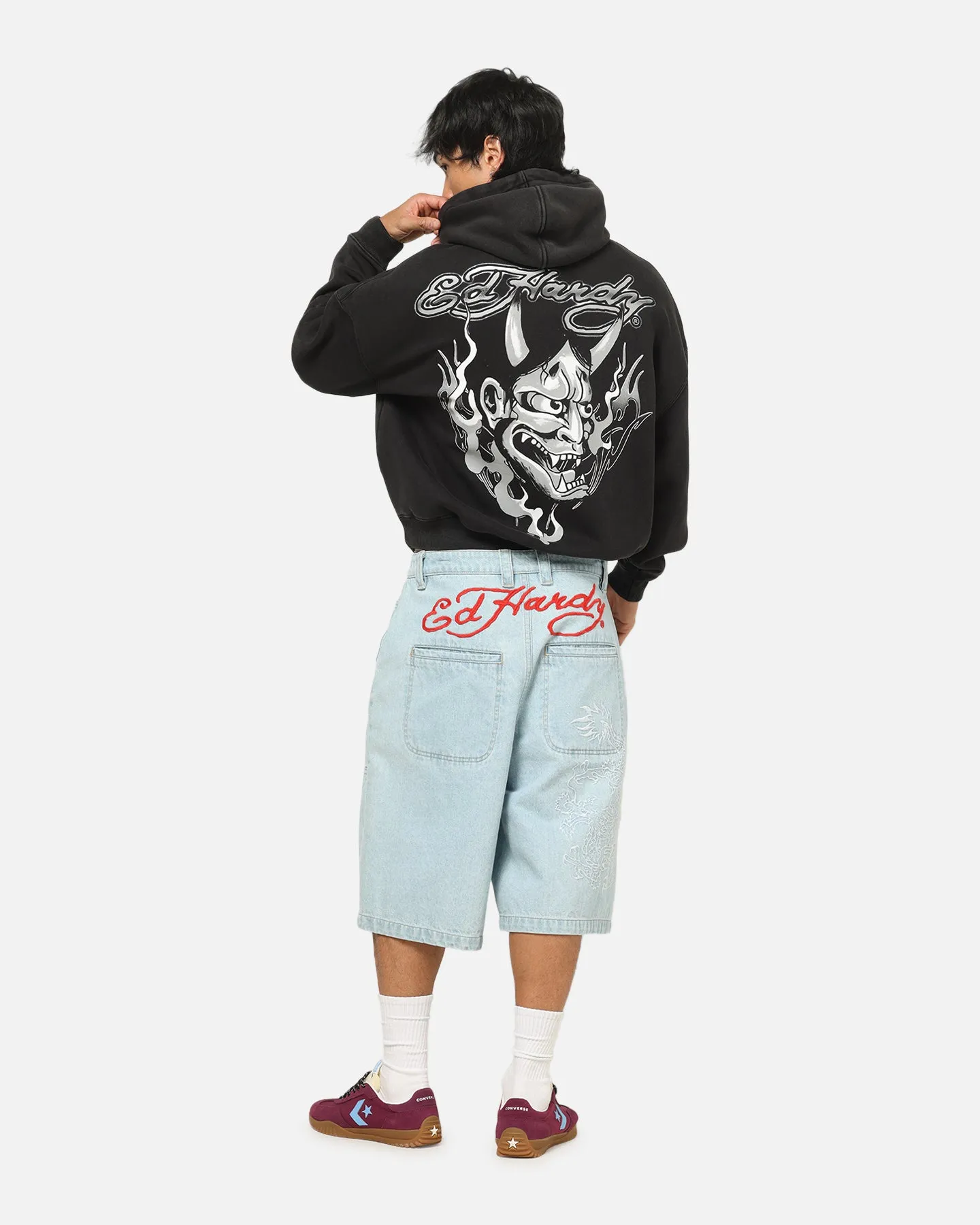 Ed Hardy Double Horns Hoodie Black Acidwash sold by Culture Kings product image thumbnail 4