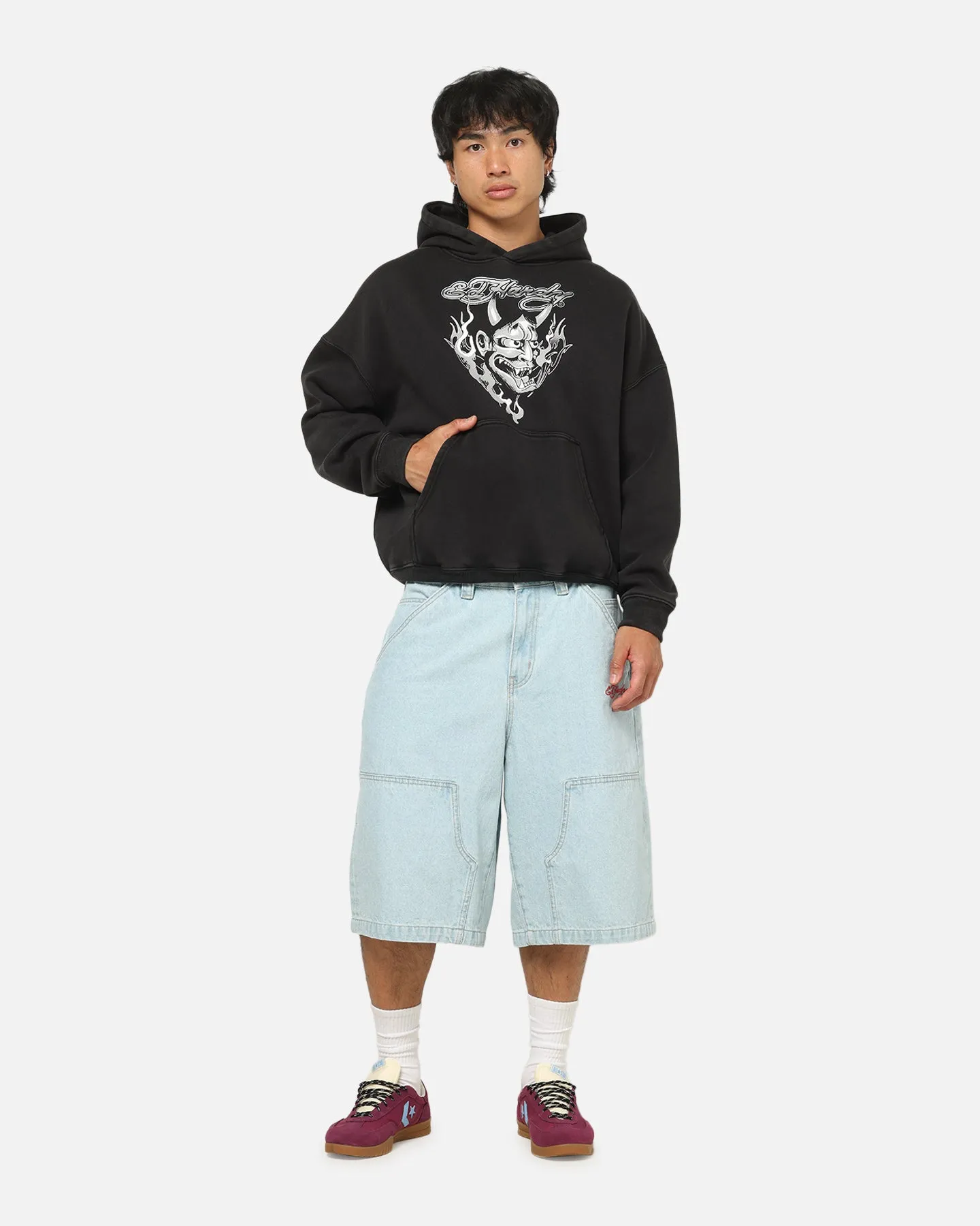 Ed Hardy Double Horns Hoodie Black Acidwash sold by Culture Kings product image thumbnail 3