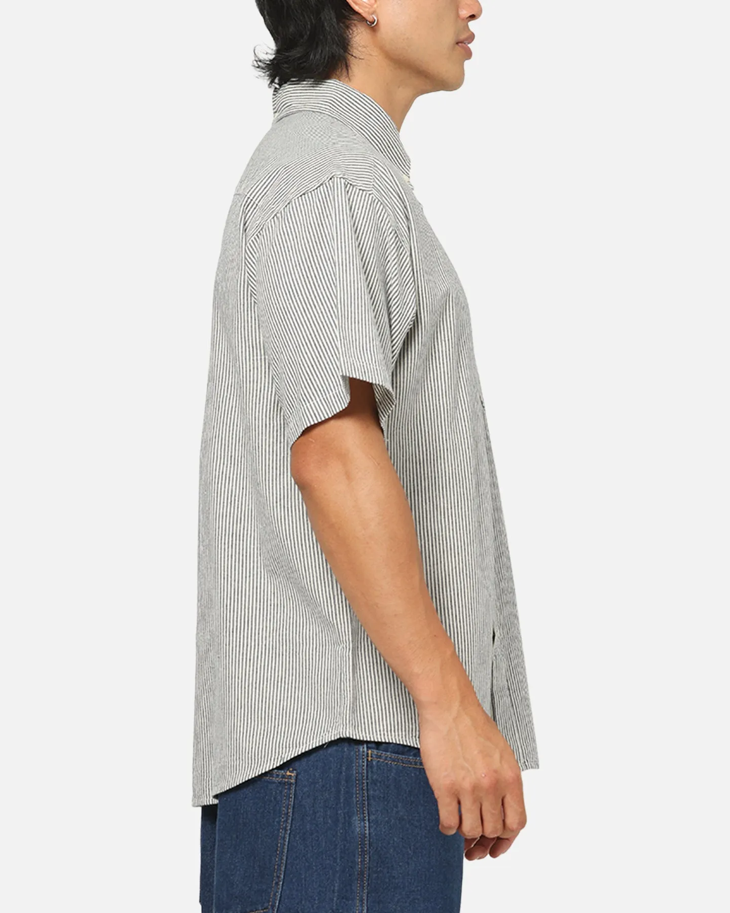 S Double Bay Stripe Classic Button Up Shirt Black/White Stripe sold by Culture Kings product image thumbnail 4