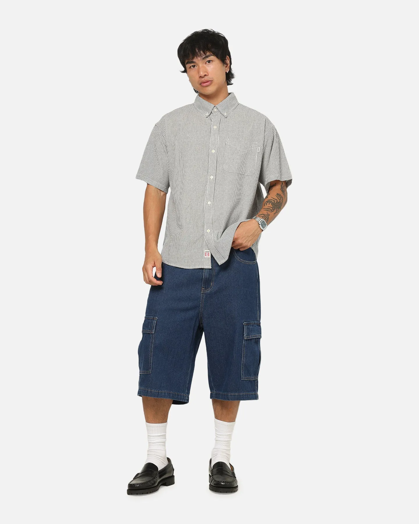 S Double Bay Stripe Classic Button Up Shirt Black/White Stripe sold by Culture Kings product image thumbnail 2