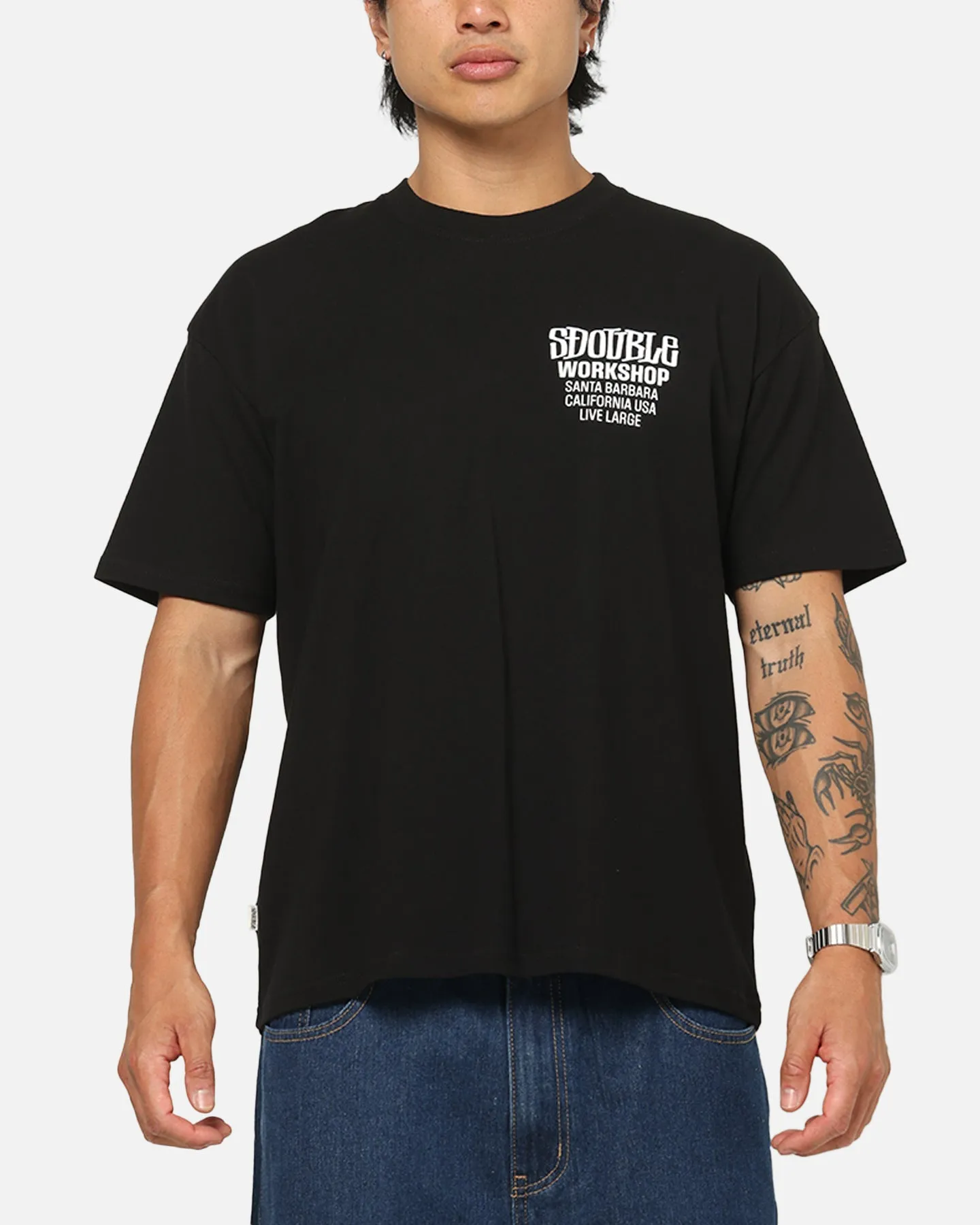 S Double Workshop T-Shirt Black sold by Culture Kings product image thumbnail 2