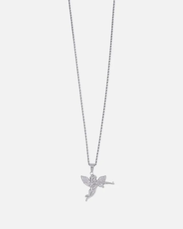 Saint Morta Cupid Pendant Chain White Gold sold by Culture Kings