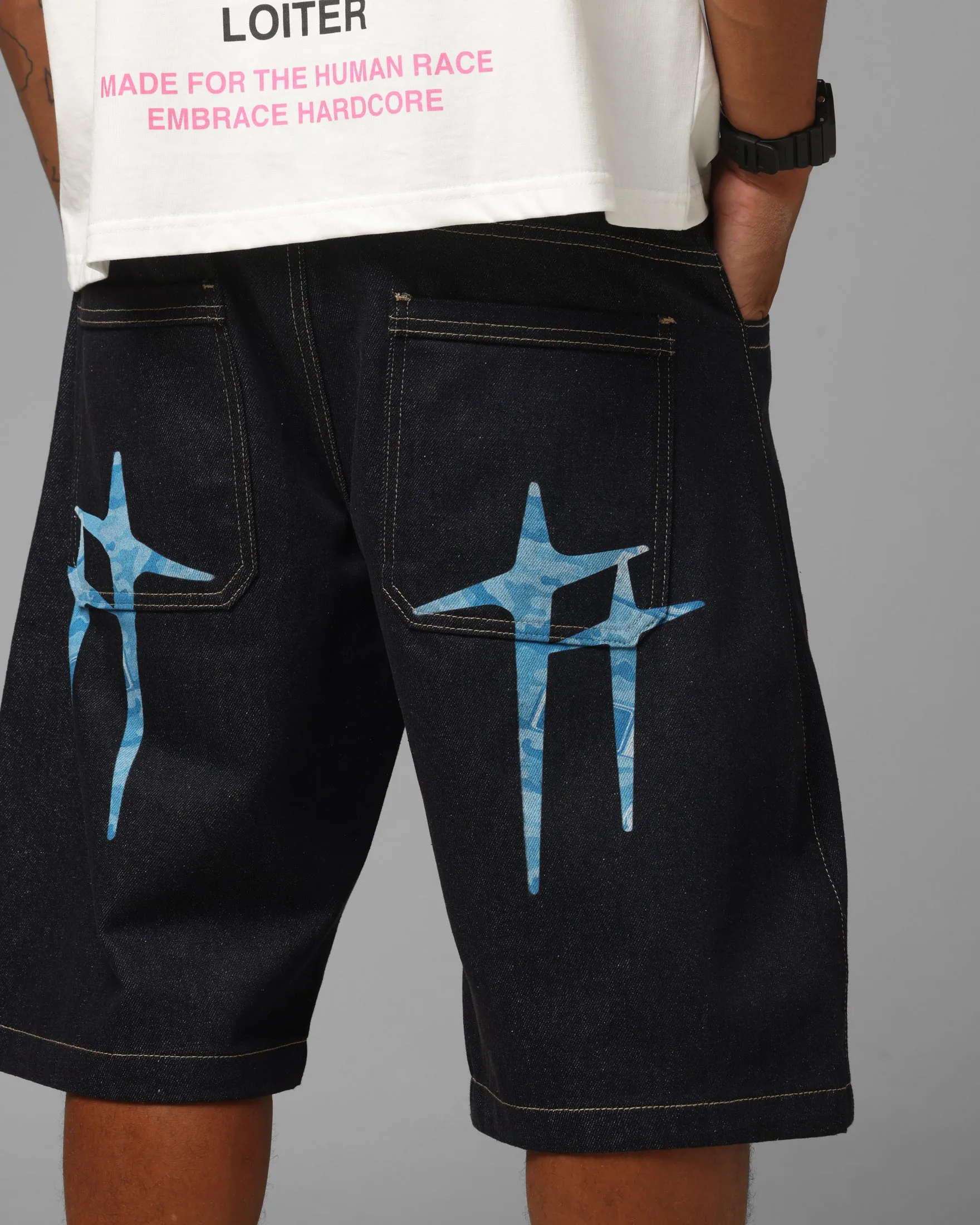 Loiter Star Born Camo Jorts Indigo sold by Culture Kings product image thumbnail 4