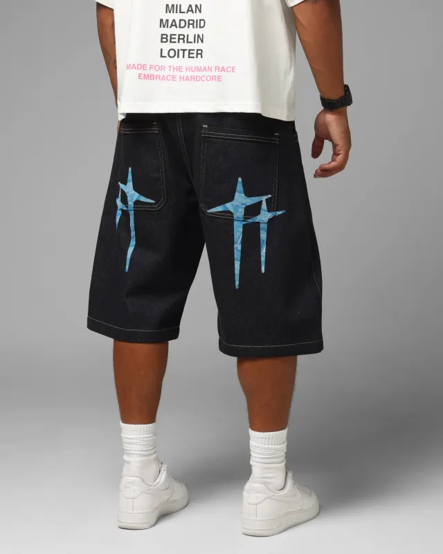 Loiter Star Born Camo Jorts Indigo made by Culture Kings