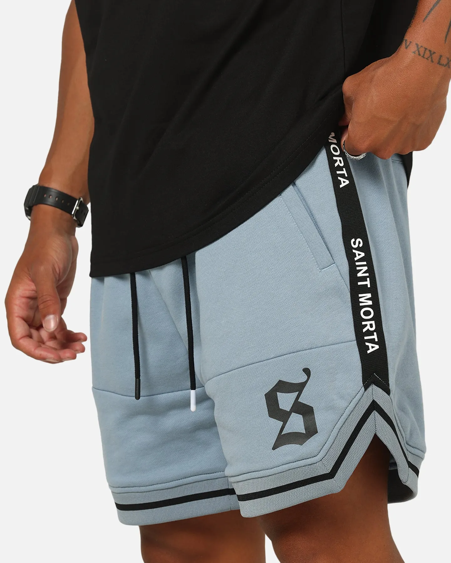 Saint Morta Icon X Fleece Shorts Denim Blue sold by Culture Kings product image thumbnail 3