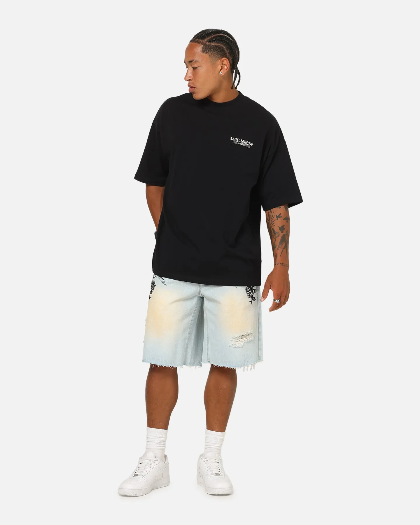 Saint Morta Global Boxy T-Shirt Black sold by Culture Kings product image thumbnail 4