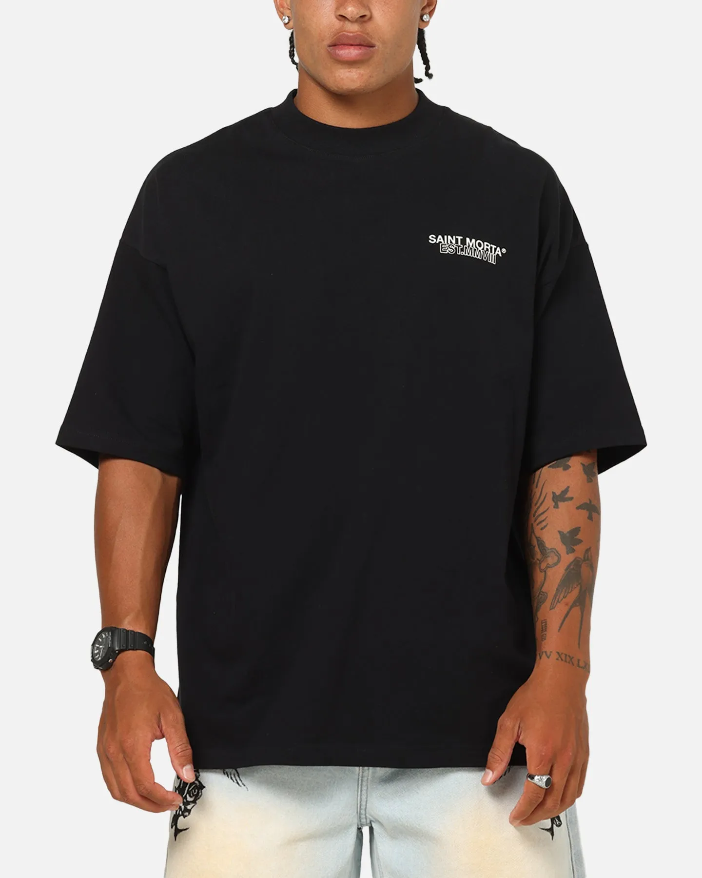 Saint Morta Global Boxy T-Shirt Black sold by Culture Kings product image thumbnail 2