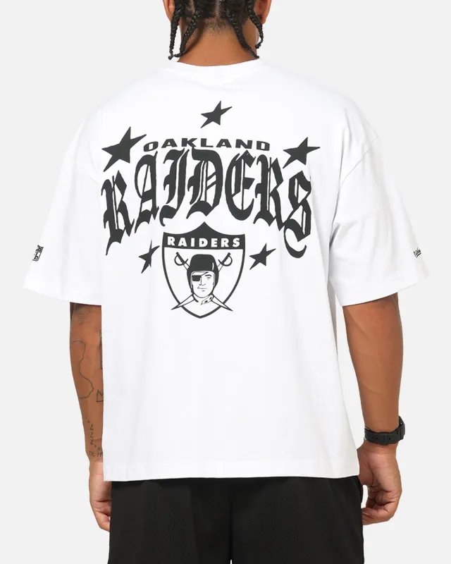 Mitchell & Ness Las Vegas Raiders Stars & Text Boxy T-Shirt White sold by Culture Kings