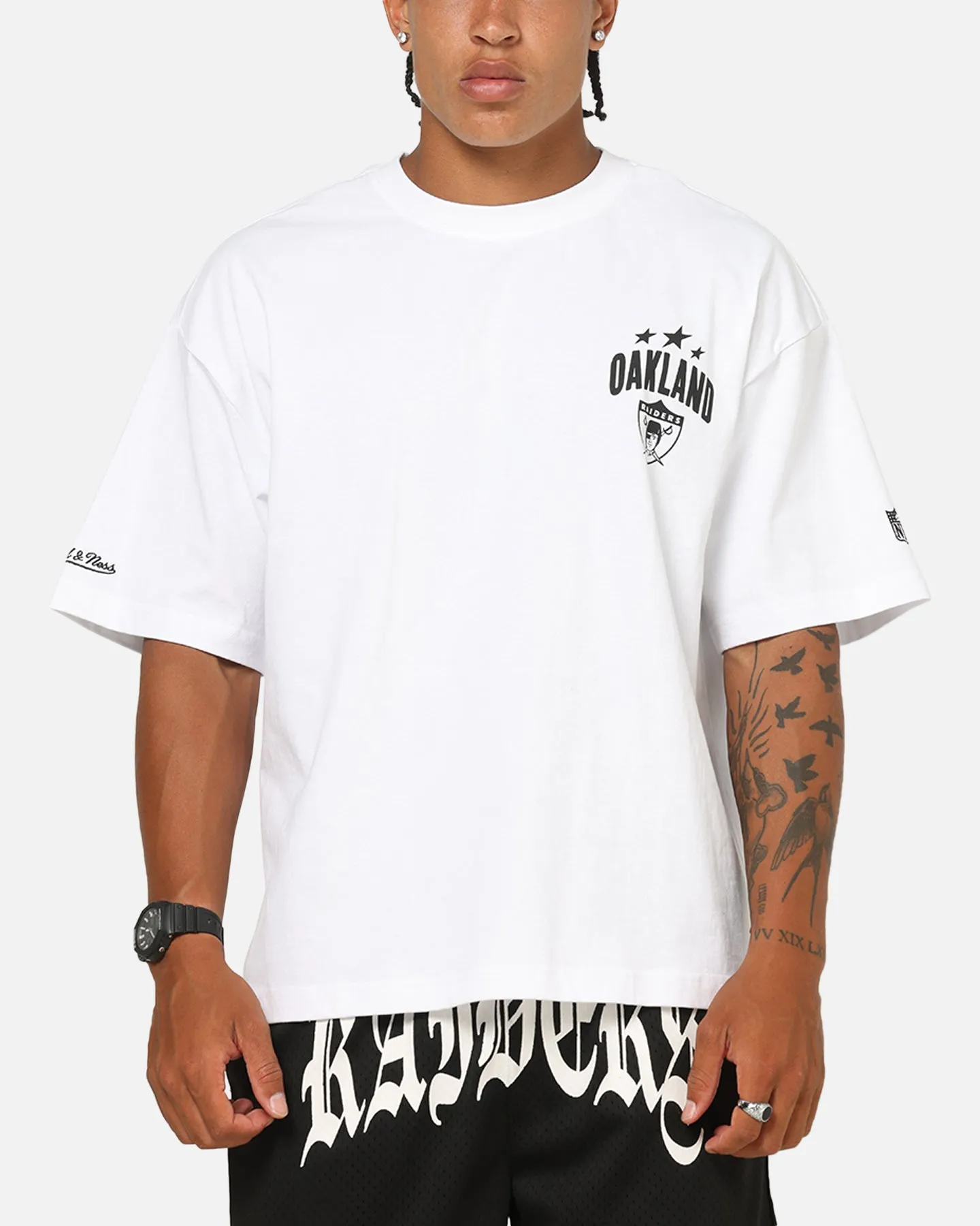 Mitchell & Ness Las Vegas Raiders Stars & Text Boxy T-Shirt White sold by Culture Kings product image thumbnail 2