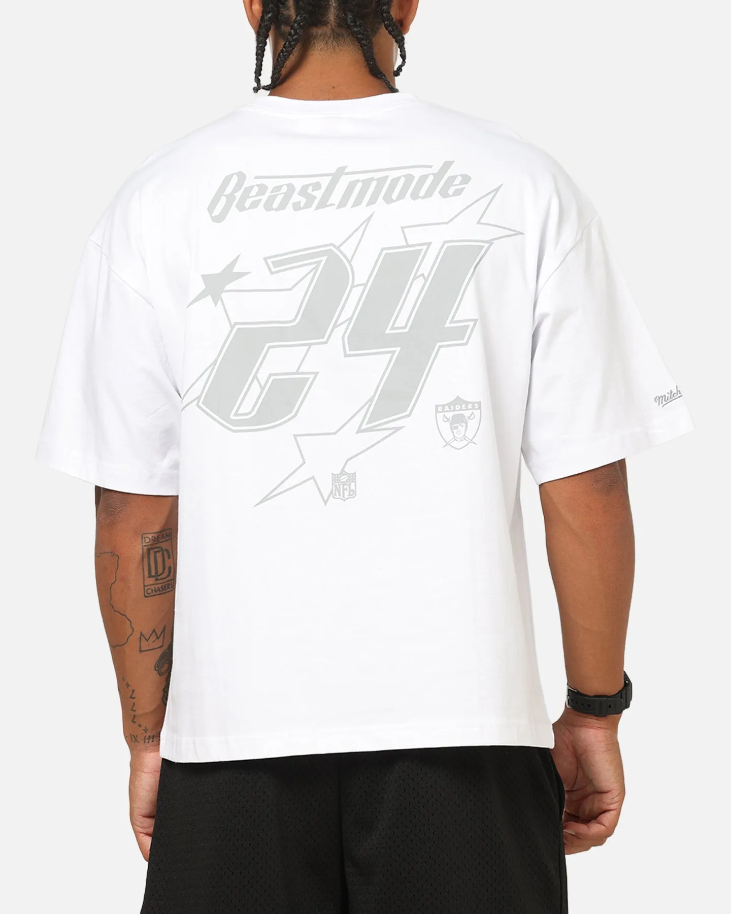 Mitchell & Ness Las Vegas Raiders Beastmode 24 Boxy T-Shirt White sold by Culture Kings