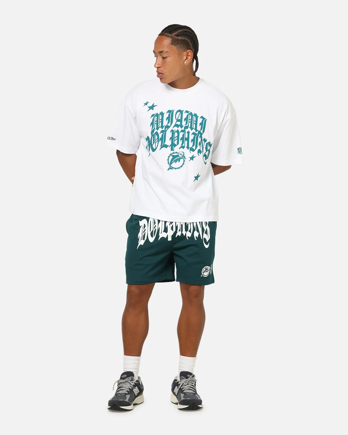 Mitchell & Ness Miami Dolphins Stars & Text Boxy T-Shirt White sold by Culture Kings product image thumbnail 2