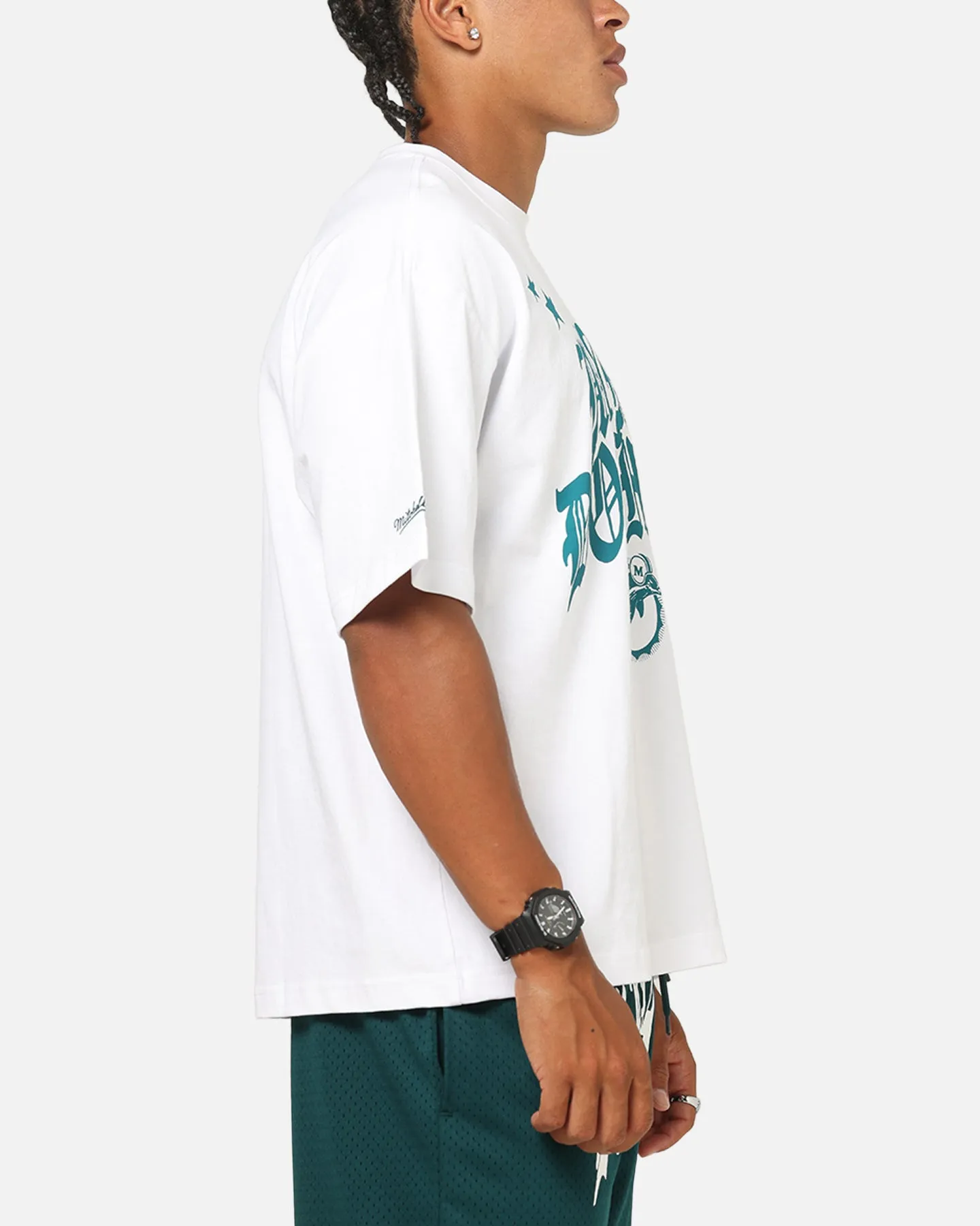 Mitchell & Ness Miami Dolphins Stars & Text Boxy T-Shirt White sold by Culture Kings product image thumbnail 4