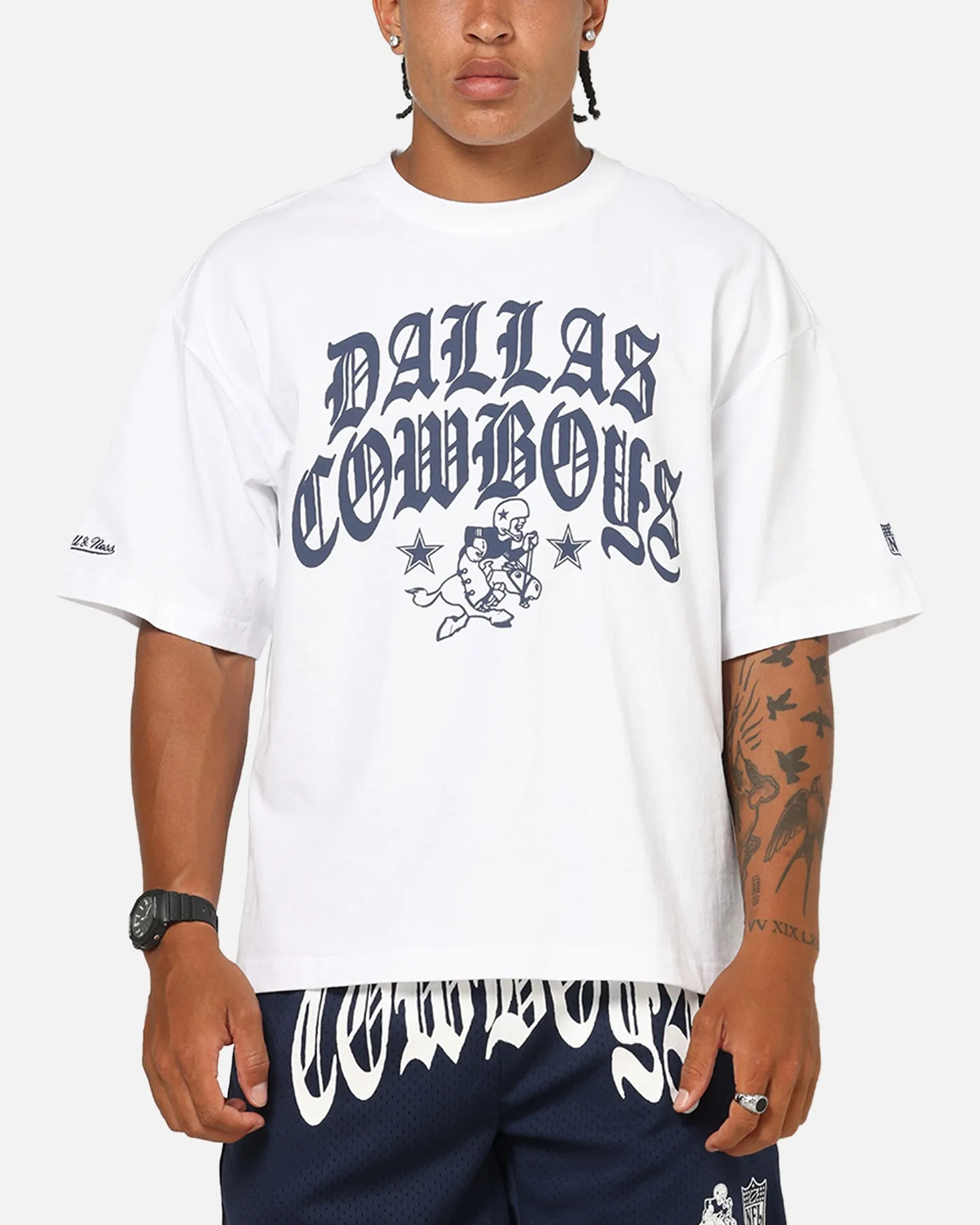 Mitchell & Ness Dallas Cowboys Stars & Text Boxy T-Shirt White sold by Culture Kings