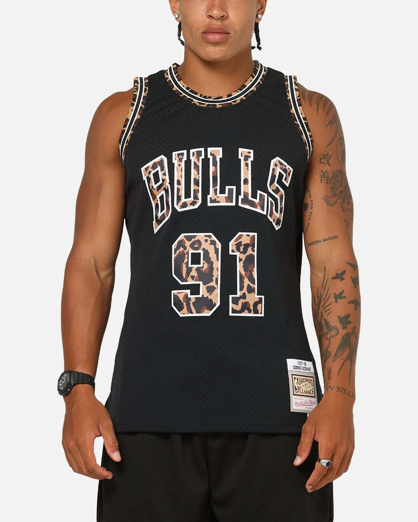 Mitchell & Ness Chicago Bulls Dennis Rodman 'Leopard' Swing Jersey Black/Leopard sold by Culture Kings