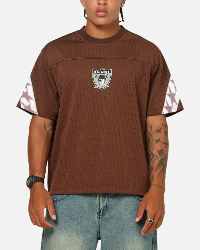 Mitchell & Ness Las Vegas Raiders Beastmode Boxy Mesh T-Shirt Chocolate Brown made by Mitchell & Ness