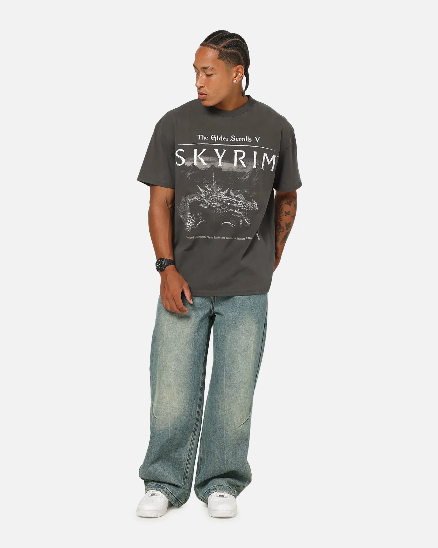 73Studio X The Elder Scrolls V: Skyrim Alduin Vintage T-Shirt Black Wash sold by Culture Kings product image thumbnail 3